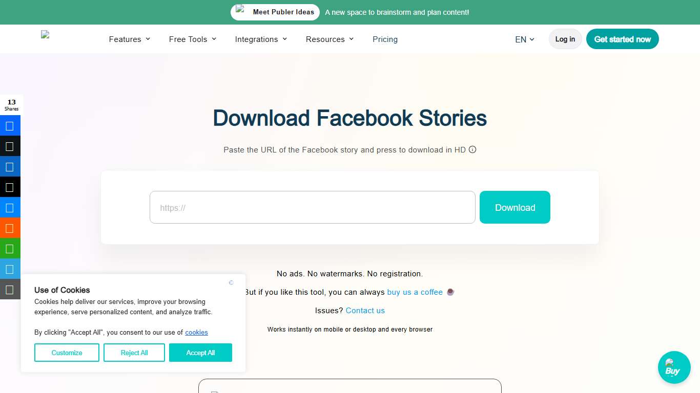Download Facebook Stories in HD Free Tool by Publer
